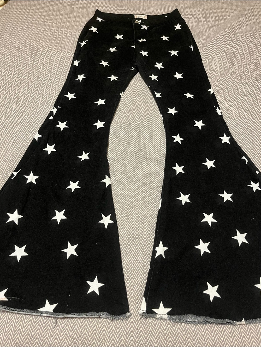 Altar'd State Black Star Retro Bell Bottom Jeans. Size Medium. Rodeo/Festival!